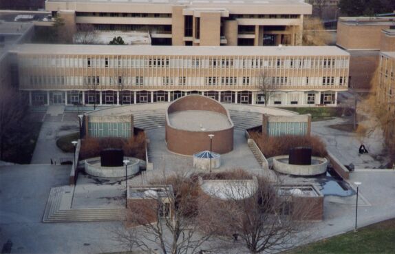 The Engineering Lecture Hall really does look like a submarine from Dana Porter Library.